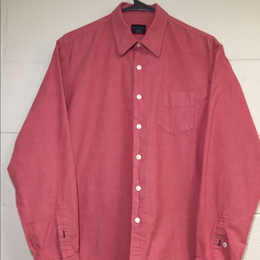 Untuckit long sleeve coral medium cotton casual
